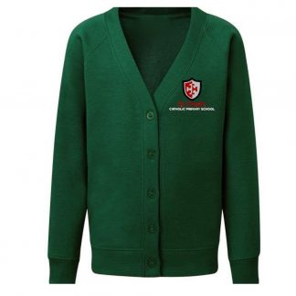 Bottle green cardigan online school